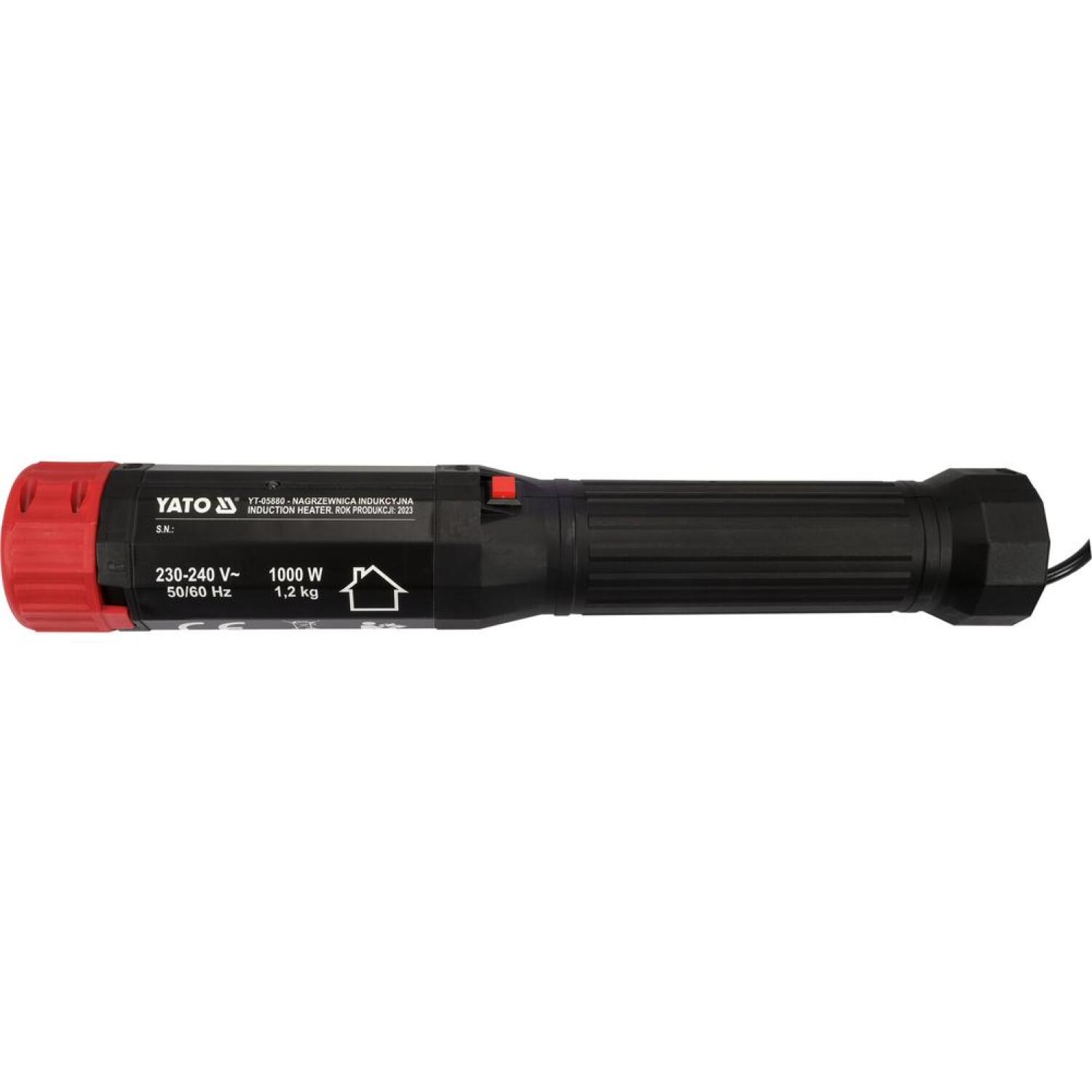 Yato портативный индукционный нагреватель YT-05880, 1000W, 230-240V, 50/60Hz, IP20, класс I, 9 шт, блокировка (YT-05880)