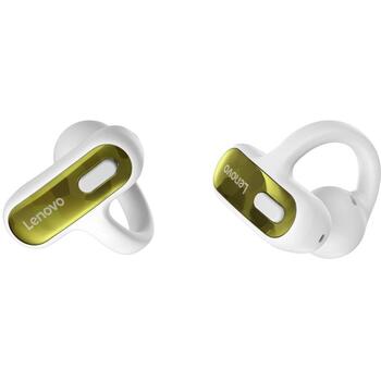 Lenovo наушники X500 GXD1U68428, 20-20k Гц, 16 Ом, 11 мм, -38 дБ, Bluetooth 6.0, 10 м, 20 ч, встроенный микрофон, клипса, белый (GXD1U68428)