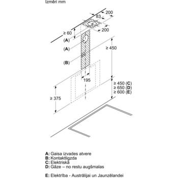 Bosch DWK65DK60 sienas tvaika nosūcējs, 59cm, 430m³/h, A klase, LED, melns, skārienjutīgs (DWK65DK60)