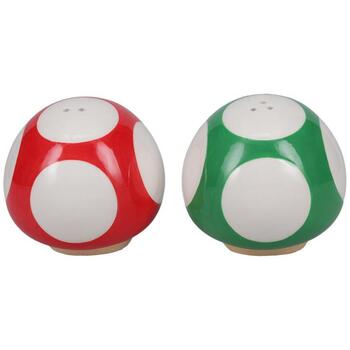 Paladone Super Mario Sēņu sāls un piparu kratītāji PP13410NN, keramika, sarkans/zaļš, 2 gab. (PP13410NN)
