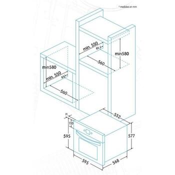 Edesa Духовка EOE-6020 X 921270237, 70 L, 2200 W, 6 программ приготовления, Нержавеющая сталь, Поворотный тип управления (921270237)