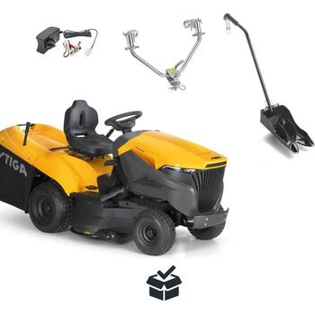 Stiga бензиновый трактор 2T0830481/ST1, мощность 10.8 кВт, двигатель 586 см³, ширина среза 98 см, объем коллектора 300 л, 2 лезвия (2T0830481/ST1)