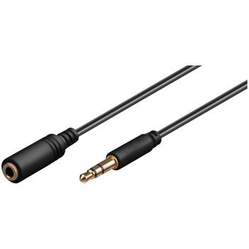 Goobay austiņu un audio AUX pagarinātājs 97122, 5m, 3.5mm, 3-pin, melns, elastīgs, ultra-plāns savienotājs (97122)