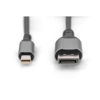 Digitus DisplayPort kabelis DB-340106-020-S, 2 m, 8K60Hz atbalsts, 4K144Hz atbalsts, MST, 80 Gbps (DB-340106-020-S)