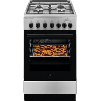 Electrolux LKK560010X газовая плита с электрической духовкой, 58л, 50см, A, SteamBake, AirFry, Aqua Clean (LKK560010X)