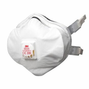 3M Пылезащитная маска с клапаном FFP3 T8835, 0.033кг, 50xTLV, 5 шт. в упаковке (T8835)
