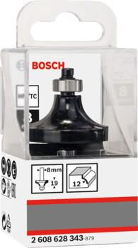 Noapaļošanas frēze HM R=12 mm, divpusējā, Rokas frēzēm, malu frēzēm NOAPAĻOŠANAS FRĒZE STANDARD FOR WOOD, 2608628343, BOSCH (2608628343)