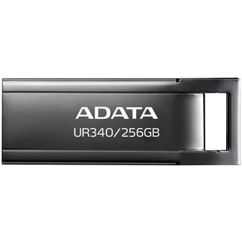 Adata USB флеш-накопитель AROY-UR340-256GBK 256 ГБ, USB 3.2 Gen 1, скорость чтения 100 МБ/с, черный, без крышки, водонепроницаемый (AROY-UR340-256GBK)