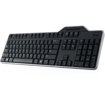 Клавиатура Dell 580-AFYX USB, черная, QWERTY, 1 шт., считыватель смарт-карт, USB, полноразмерная, водоотталкивающая (580-AFYX)