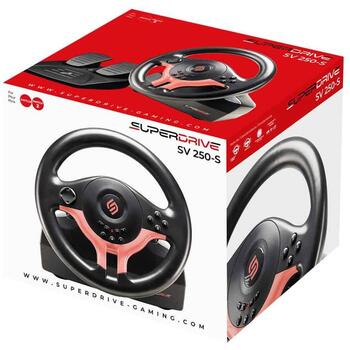Subsonic Руль SV 250-S SA5578-2, 22см, 180градусов, 2 педали, двойная вибрация, PS4, PS3, XBOX ONE, ПК, SWITCH (SA5578-2)