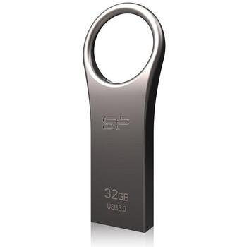 Silicon Power USB флеш-накопитель Jewel J80 SP032GBUF3J80V1T, 32 ГБ, USB 3.0, 80 Мб/с чтение, 25 Мб/с запись, титан (SP032GBUF3J80V1T)