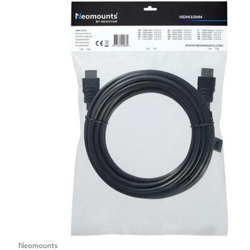 Neomounts HDMI кабель HDMI15MM, 5 м, 10.2 Гбит/с, 340 МГц, 2 x HDMI A мужские разъемы, черный (HDMI15MM)