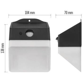 Emos LED светильник LUNIS ZG151S, 220 лм, 3,7 В, IP65, PIR датчик, 6 м, 35 ч, 120° × 60° угол луча (ZG151S)