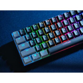 Trust Клавиатура GXT 867 ACIRA 60% 1.8 м USB Механическая QWERTY 61 клавиша RGB подсветка, черная (24882)
