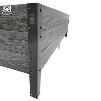 Paaugstinātā dārza dobe Wood Look L – formas, brūna: 150x150x75x75x75x75 cm, h-30 cm; 9993550291336 KLASIKA (24356)