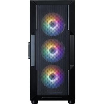 Zalman I3 NEO V2 BLACK, ATX vidējais torņa korpuss, 4x120mm RGB ventilatori, melns (I3 NEO V2 BLACK)