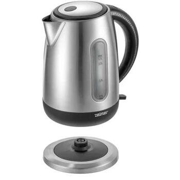 Zelmer Чайник ZCK7950 71507020P, 2000 W, 1.7 л, Скрытый нагревательный элемент, нержавеющая сталь, 360° поворот, LED подсветка (71507020P)