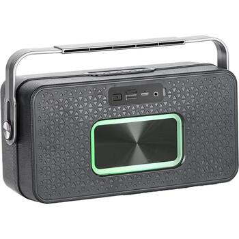 Tracer Портативная Bluetooth колонка TRAGLO47816, 24W, 360мин, 2x66мм драйверы, FM радио, AUX, USB-C, MicroSD, LED подсветка (TRAGLO47816)