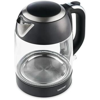 Zelmer ZCK8025 электрический чайник, 71507002P, 1.7 л, 2200 Вт, стекло, черный, LED, поворотная база 360° (71507002P)