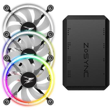 Zalman ZM-LF120A3 120mm ARGB 3-Packs, 3 вентилятора, 12cm, 800-1300 RPM, 43 cfm, 25 dB, PWM, ARGB, черный/белый (ZM-LF120A3)