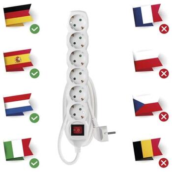Emos Удлинитель P1621R, 1,5м, 6x2P+PE, 3680W, PVC, выключатель, защита от детей (P1621R)