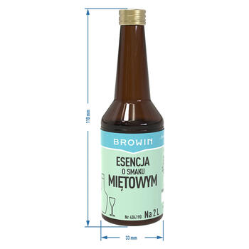 Browin MINT esence 404190, 40ml, 2L dzērienam, 10ml porcijas, 80-110g cukura, glicerīns, krāsvielas (404190)