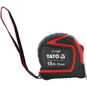 Yato mērlente YT-71087, 10 m, 32 mm, tērauds, ABS, TPR, II klase, magnētisks āķis, metriska skala, bloķēšanas poga (YT-71087)