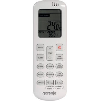 Gaisa kondicioniera iekštelpu bloks ar 2800 W apkures jaudu 0.9 l/h mitruma noņemšanu A+++ energoefektivitāti un LED displeju balts PANDORA26 TE Gorenje (20011518)