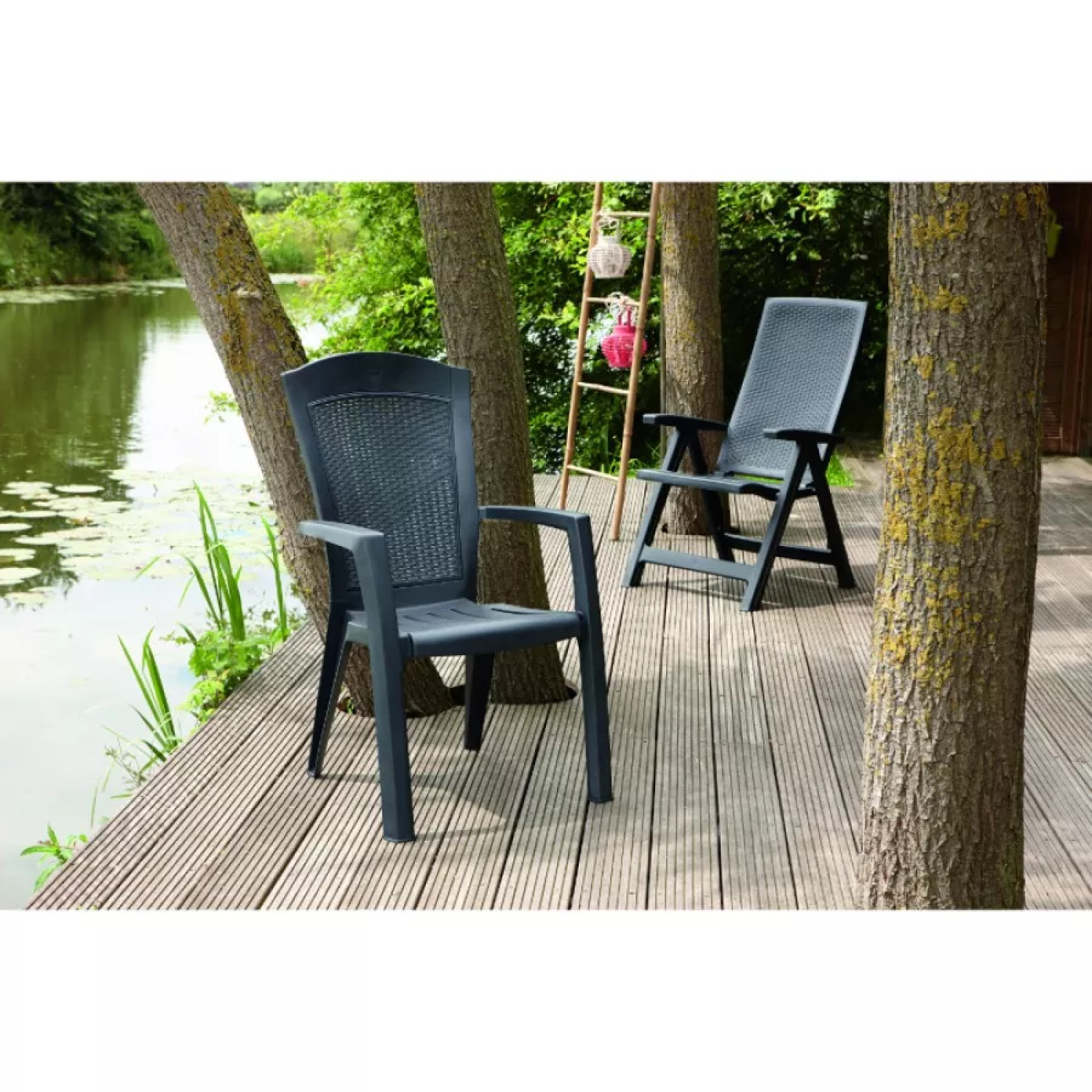 Keter Садовый стул Minnesota 29198329939, 61x65x99см, 3.3кг, имитация ротанга, устойчив к УФ (29198329939)