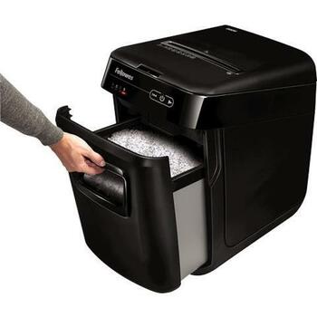 Fellowes Šrederis AutoMax 200M/4656301, Mikrogriešana 2x14 mm, 200 lapas, 32 L, P-5, Kredītkartes, Skavas (4656301)