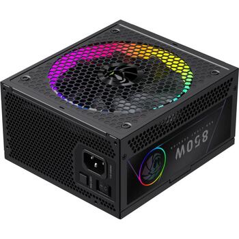 Gamemax barošanas bloks RGB 850G, 850 W, Zelts, Pilnībā modulārs, 1 x 24 pin ATX, 2 x 8 pin CPU, 2 x 8 pin PCIe, 4 x SATA (RGB 850G)