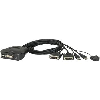 Aten KVM переключатель CS22D-A7, 2 x KVM порта, 2 x 1.2 м кабель, USB питание, удаленный выбор порта (CS22D-A7)