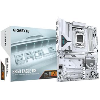 Gigabyte Материнская плата B850 EAGLE ICE, для процессоров AMD Ryzen 9000, 8+2+2 фазы цифрового VRM, до 8200MHz DDR5, 3*M.2 (B850 EAGLE ICE)