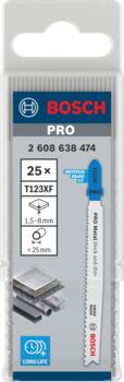 25 figūrzāģa asmeņi T 123 X (Progressor), Figūrzāģiem PRO METAL THICK AND THIN T123XF FIGŪRZĀĢA ASMENS, 2608638474, BOSCH (2608638474)