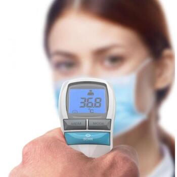 Homedics TE-200-EEU bezkontakta infrasarkanais termometrs, 0.5-3cm, 22-40°C, 0-100°C, 30 atmiņas, nakts režīms, LCD displejs (TE-200-EEU)