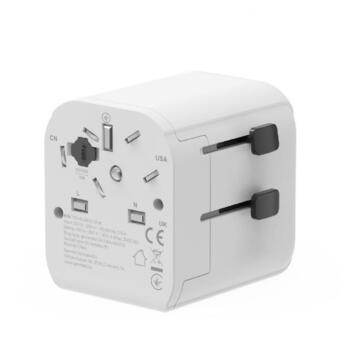 Gembird strāvas adapteris TPA-EU2A12-01-W 12W, USB 2.0 porti 2, balts, muciņa ar bērnu drošības aizsargiem (TPA-EU2A12-01-W)