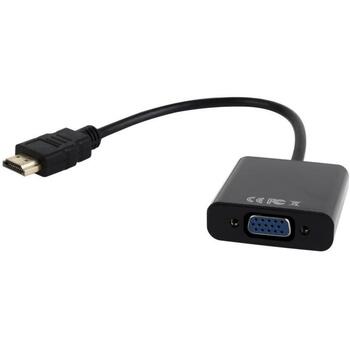 Gembird adapteris A-HDMI-VGA-03 HDMI uz VGA, 1 ports, melns, audio izeja 3.5 mm (A-HDMI-VGA-03)