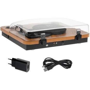 Adler Виниловый проигрыватель AD 1914w, 33.3 RPM, 45 RPM, 75 RPM, USB, Bluetooth 5.4, 2x0.8 W динамики (AD 1914w)