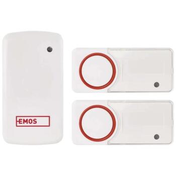 Emos Беспроводной дверной звонок P5750.2T, 1 шт., 2 кнопки, 150 м, 10 мелодий, IP44, 95 дБ, self-learning (P5750.2T)