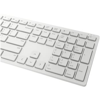 Dell Клавиатура и мышь KM5221W Pro 580-AKFB, 2.4GHz, 3 кнопки, QWERTY, Русский, белый, беспроводной, мышь в комплекте (580-AKFB)