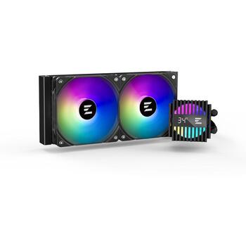 Zalman жидкостный кулер для процессора ALPHA2 V2 A24 BLACK, 240мм, 2x120мм, 3300об/мин, 33.9дБ, ARGB, PWM, LGA1851/1700/1200/115X (ALPHA2 V2 A24 BLACK)