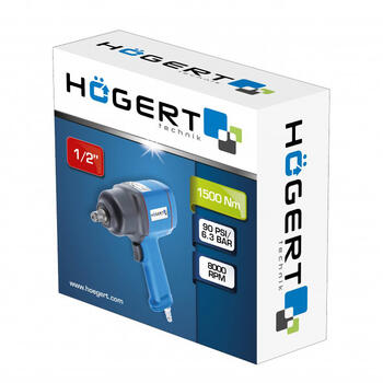 Hogert triecienatslēga HT4R623, 1500Nm, 6.3bar, 8000RPM, 2.2kg, 1/4