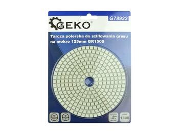 Geko Dimanta pulēšanas disks G78922, 125mm, G1500, slapjai pulēšanai, keramikai, granītam, marmoram, betonam, velcro stiprinājums (G78922)