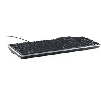 Клавиатура Dell 580-AFYX USB, черная, QWERTY, 1 шт., считыватель смарт-карт, USB, полноразмерная, водоотталкивающая (580-AFYX)