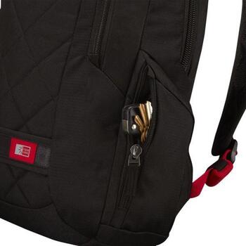 Case Logic Mugursoma DLBP114 BLACK, 12.69l, 35.8cm, poliesters, melna, pret skrāpējumiem, sānu kabata (DLBP114 BLACK)