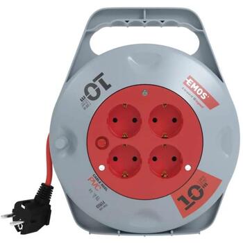 Emos Удлинитель P19510, 10 м, 4 розетки, 230 В, 10 А, PVC, IP20, H05VV-F3G, термозащита (P19510)