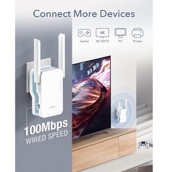 Cudy RE1200 WiFi Mesh репитер, AC1200, 867+300 Мбит/с, 1×10/100 Мбит/с, WPA3, WPS, режим AP, белый (RE1200)