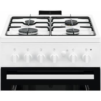 Electrolux газовая плита LKG500013W, 50см, 55л, 220-240В, 1675.6Вт, 50-250°C, газовая духовка, черная эмаль, гриль (LKG500013W)