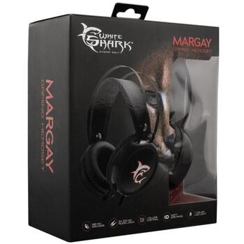 White Shark MARGAY GH-1947, Over-Ear, 20-20000Hz, 50mm, 32Ω, 105dB, RGB, mikrofons, vadu, USB/3.5mm (MARGAY)