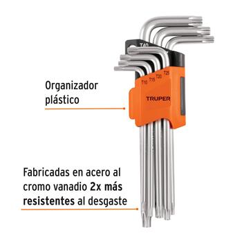 TORX skrūvgriežu komplekts L-veida (7gab.) 15553 TORX-7L TRUPER (TORX-7L)